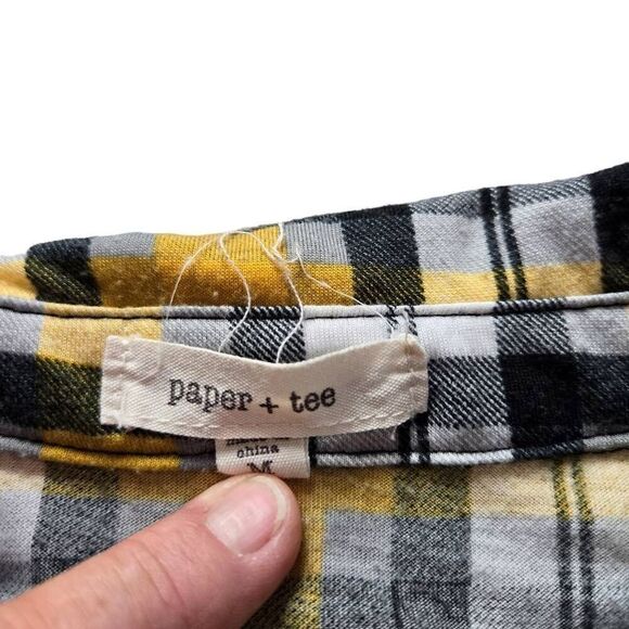 Paper Tee Fall plaid Woman buttondown shirt  S - Picture 4 of 4